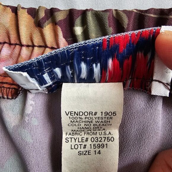 EUC LIKE NEW BEDFORD FAIR LIFESTYLES PURPLE FLORAL FULL MAXI SKIRT SIZE 14 / M/L - Picture 11 of 11